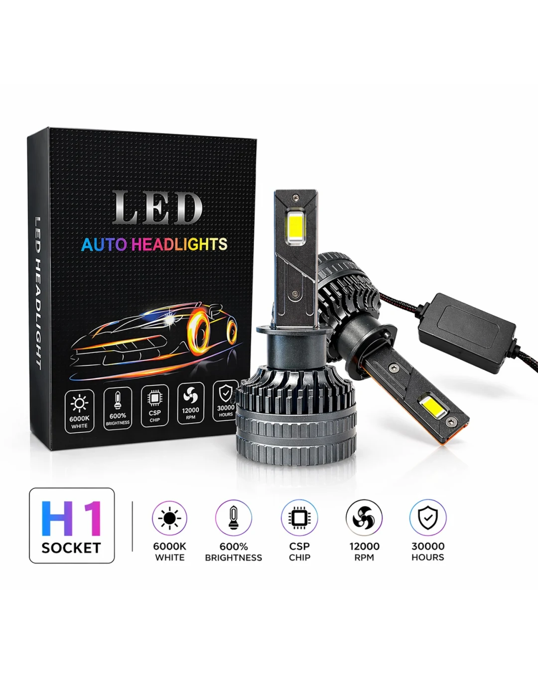 Комплект LED крушки H1 – 12V-24V 60W 6500LM 6000K CANBUS без грешки