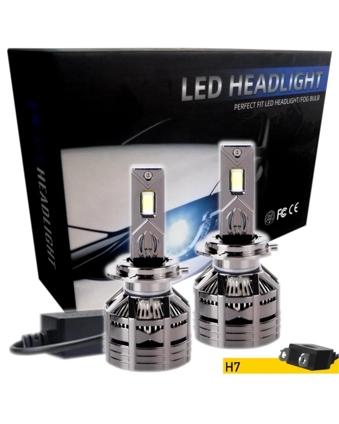 Комплект LED крушки H7 12V 240W 24000lm за фарове Canbus без грешки 6000К
