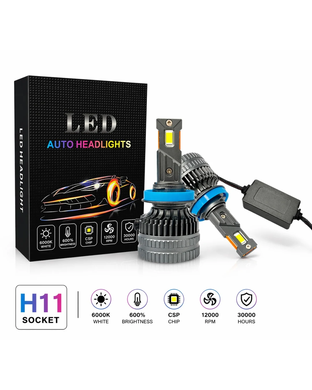 Комплект LED крушки H8 / H9 / H11 – 12V-24V 60W 6500LM 6000K CANBUS без грешки