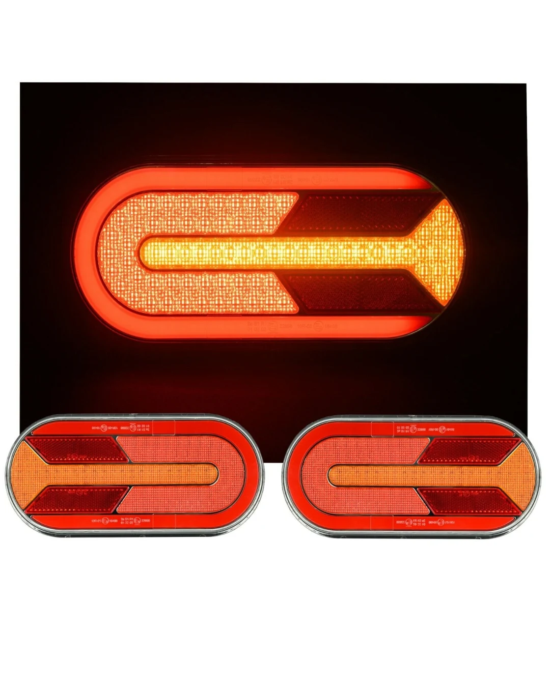 Комплект LED ЛЕД Диодни Стопове, Динамичен Мигач, 4 Функции, 12/24V