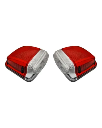 Комплект LED Плафони за Регистрационен номер Бели с Червен Neon Габарит - 12V / 24V