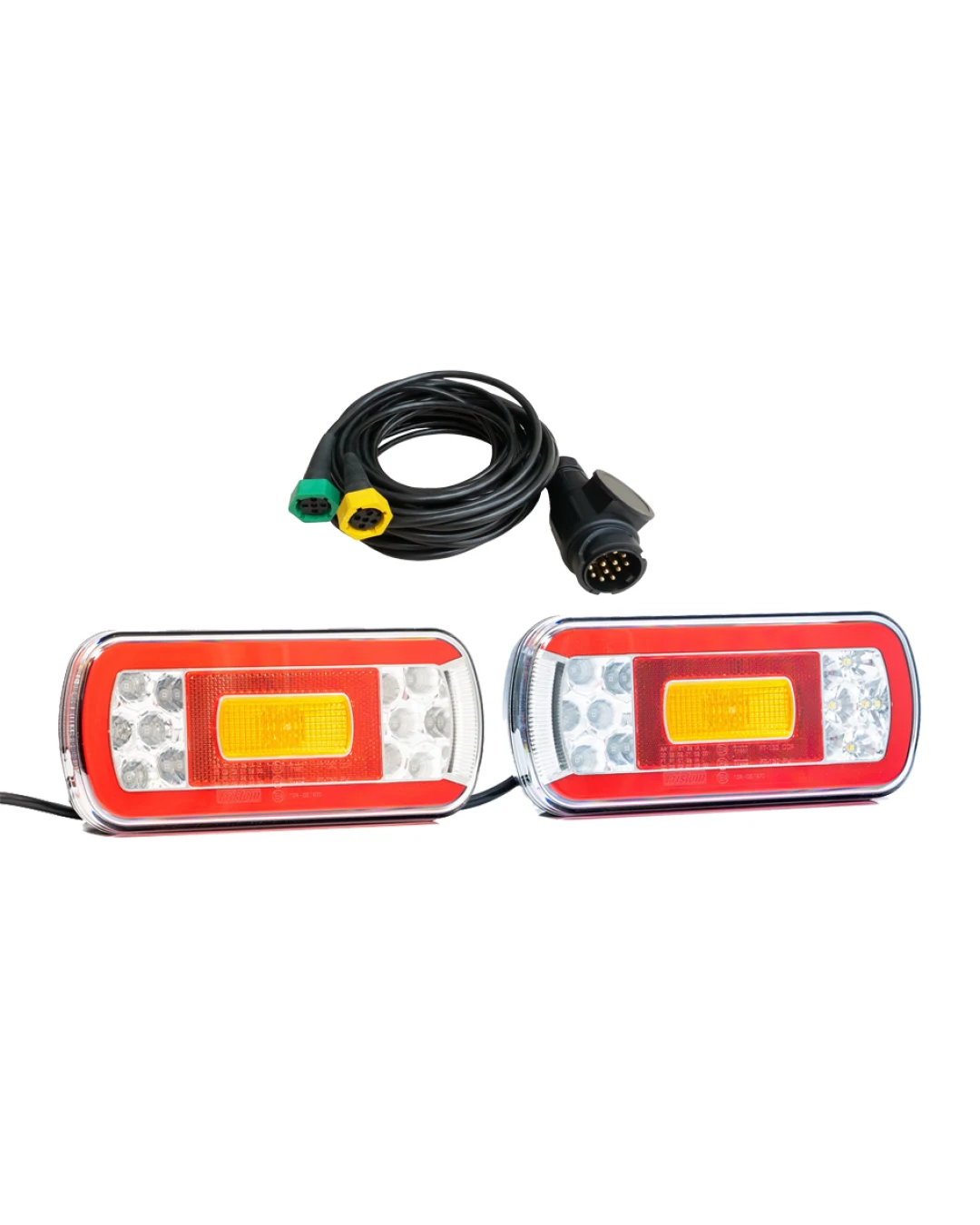 Комплект LED Светодиодни Стопове, С Букса и Окабеляване, Ляв и Десен, 6 Функции, Е-Мark, 12V-24V