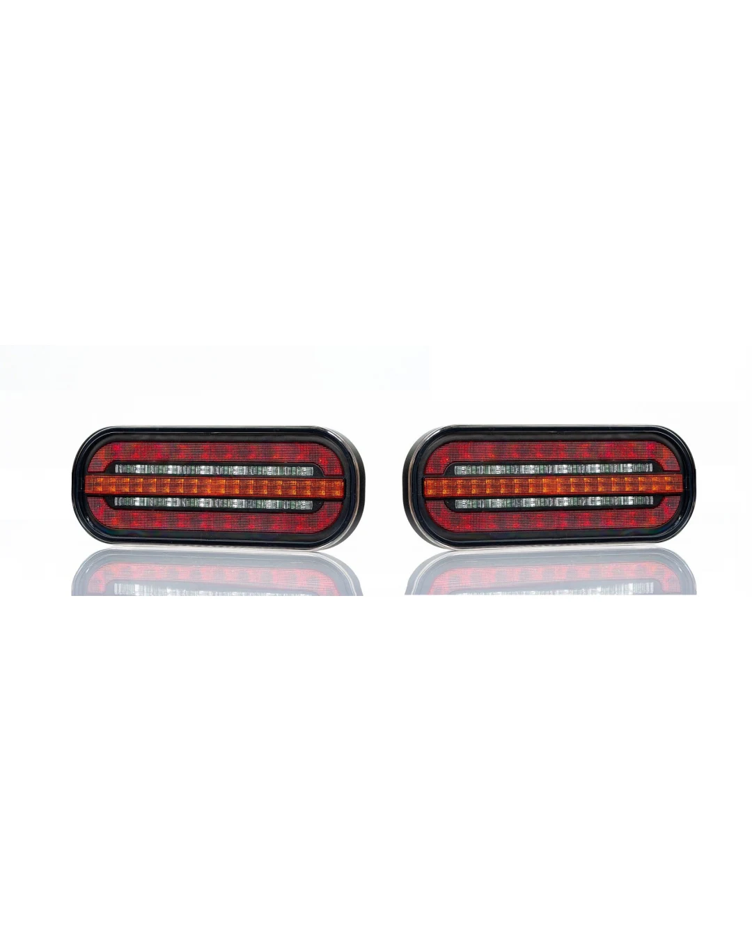 Комплект LED Светодиодни Стопове с Динамичен Мигач, С Букса , 3 Функции, Е-Мark, 12V-24V