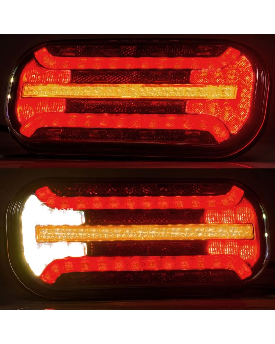 Комплект LED Светодиодни Стопове с Динамичен Мигач, С Кабел, Ляв и Десен, 7 Функции, Е-Мark, 12V-24V