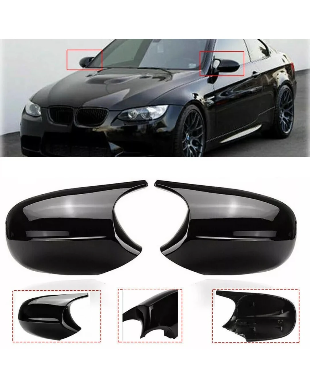 Комплект М-Style капаци за странични огледала за BMW Series 1 / 3 Facelift E81 E82 E87 E88 E90 E91 E92 E93