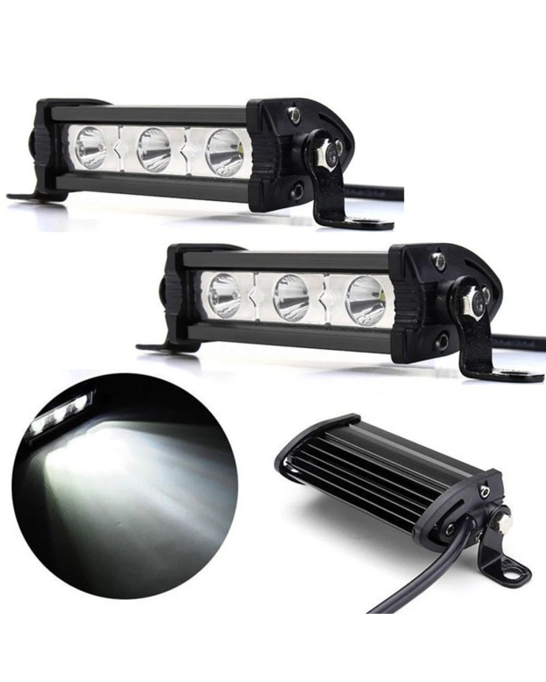Комплект от 2 бр. 11 См Мощни LED бара с насочена Spot светлина 9W 3 LED 12V 24V За Мотор, АТВ, Джип, 4х4, Offroad, Камион