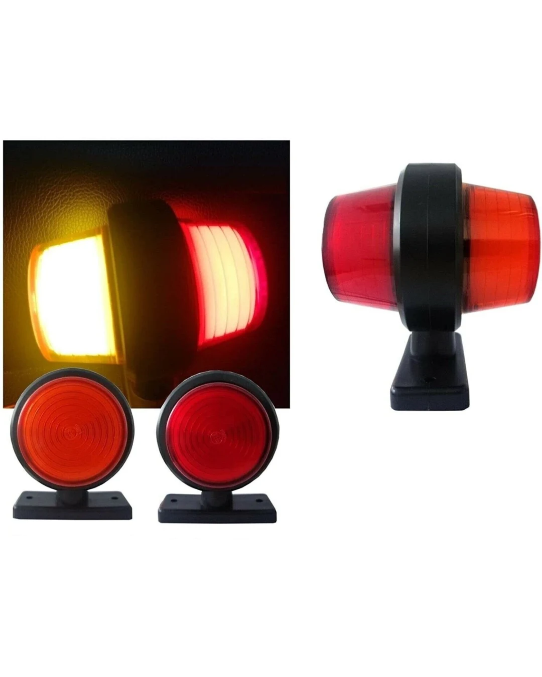 Комплект от 2 броя 12-24V ЛЕД LED Диодни Странични Маркери Рогчета Светлини неон ефект За Камион Ремарке Каравана Кемпер АТВ оранжево-червено 2X MAR515