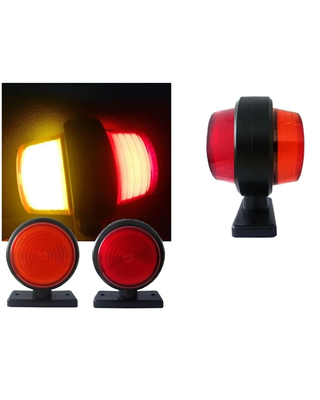 Комплект от 2 броя 12-24V ЛЕД LED Диодни Странични Маркери Рогчета Светлини неон ефект За Камион Ремарке Каравана Кемпер АТВ оранжево-червено 2X MAR949