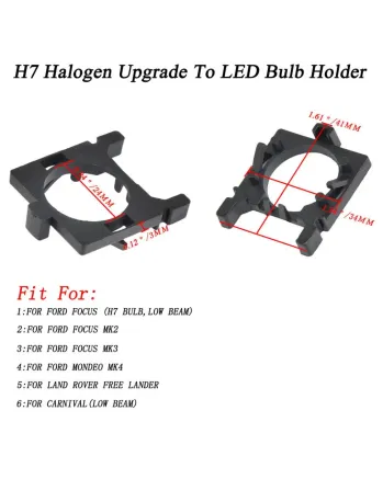Комплект от 2 броя Адаптери за LED крушки H7 за Форд Фокус 2 Ford Focus 2 MK2 MK3 Мондео Mondeo MK4 Ланд Роувър Land Rover Free Lancer Carnival