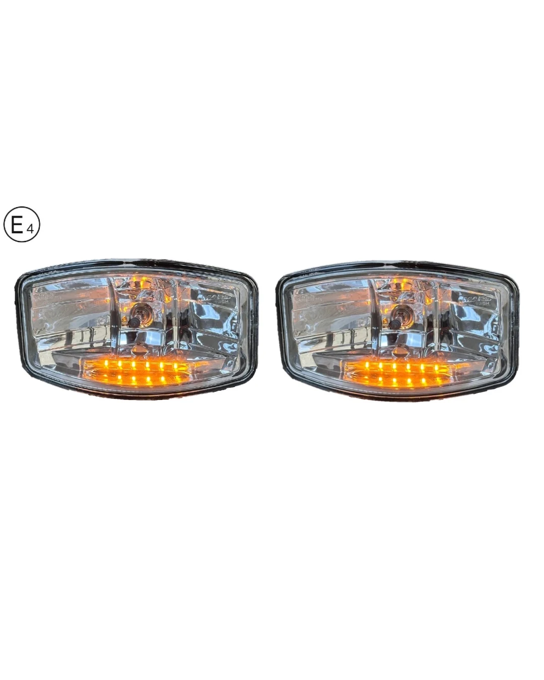Комплект от 2 броя Халогени Фарове 12V-24V с крушка H7 + 6 ЖЪЛТИ LED габаритни светлини За Камион Трактор Багер Земеделски Машини и др.