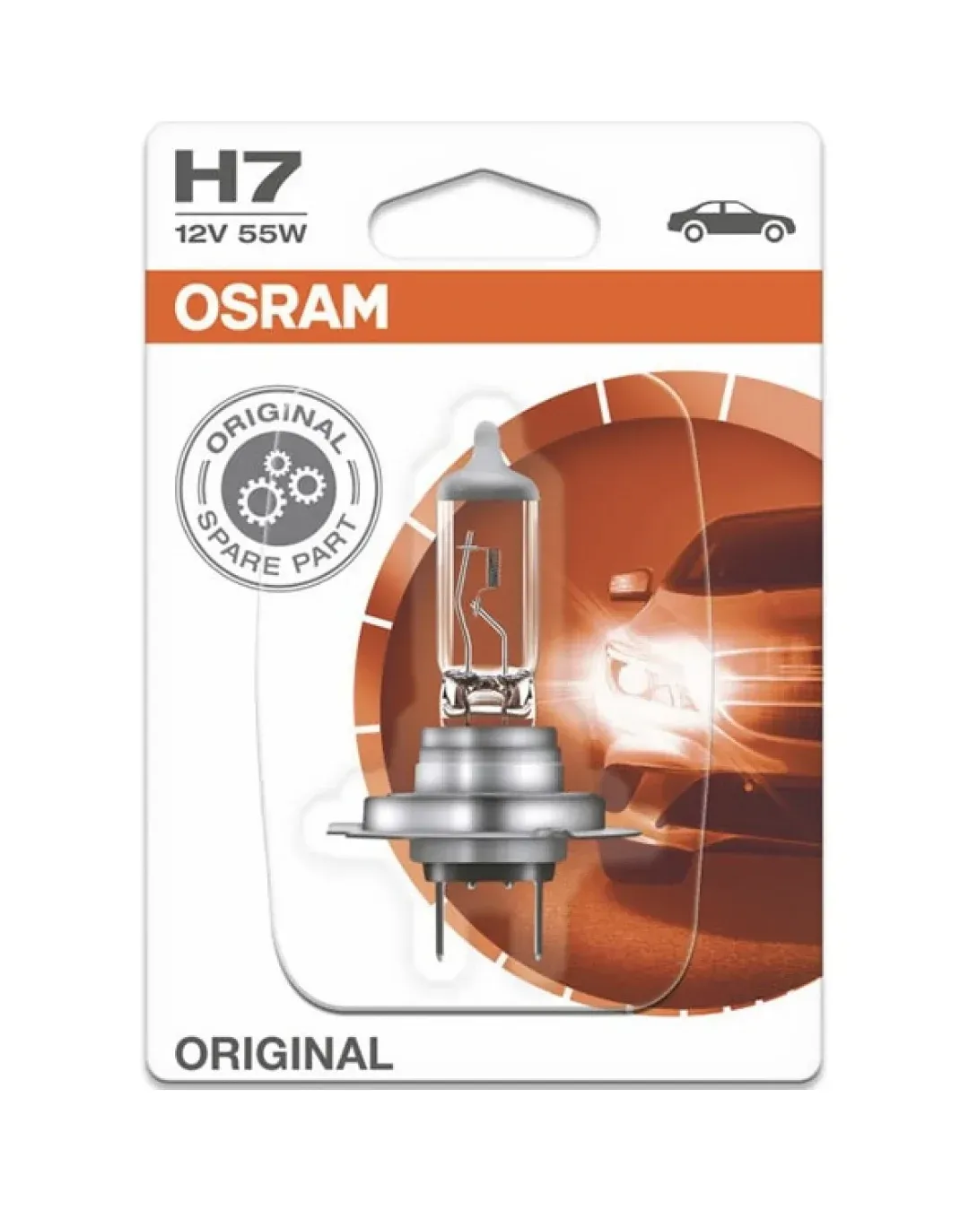Комплект от 2 броя халогенни крушки за фар Osram H7 Standard, 12V 55W