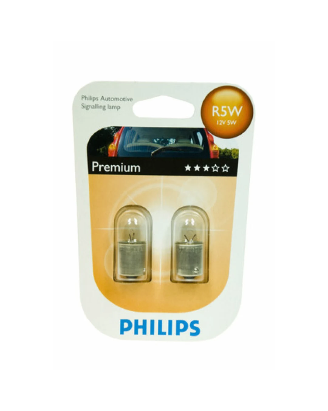 Комплект от 2 броя крушки крушка (R5W) 12V BA15S 5W в блистер бяла светлина Philips