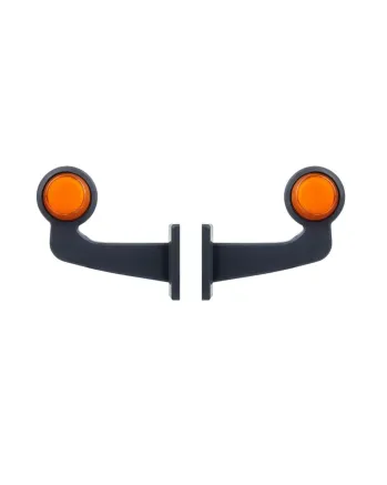 Комплект от 2 броя LED Диодни Странични Рогчета Маркери Габарити Светлини За Камион Тир Ремарке Платформа 12V 24V Оранжево Неон Ефект 170 x 50 mm