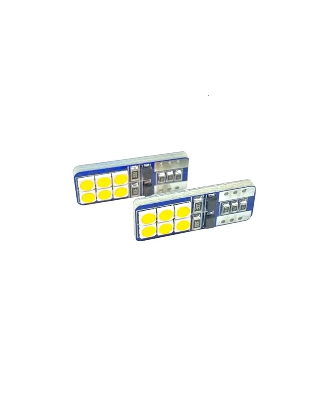 Комплект от 2 броя Лед Крушки За Габарит Т10 W5W LED 12 SMD 12V Бели Бяла Светлина Canbus без грешки Photon