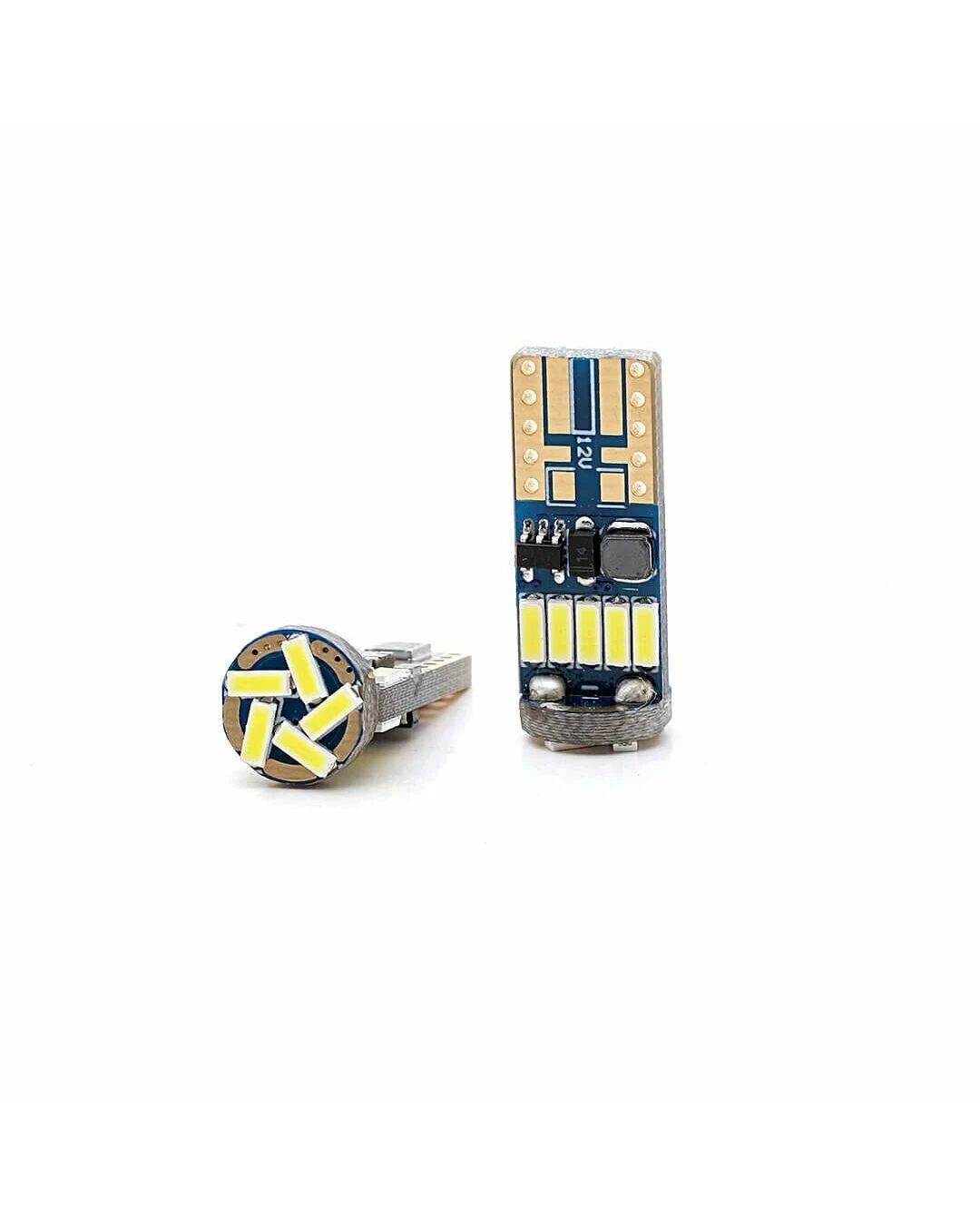 Комплект от 2 броя Лед Крушки За Габарит Т10 W5W LED 15 SMD Canbus 12V Бяла Светлина Canbus без грешки Photon