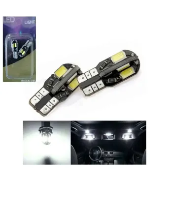 Комплект от 2 броя Лед Крушки За Габарит Т10 W5W LED 8 SMD 5730 Canbus 12V Бяла Светлина Error free Без грешки в Блистер