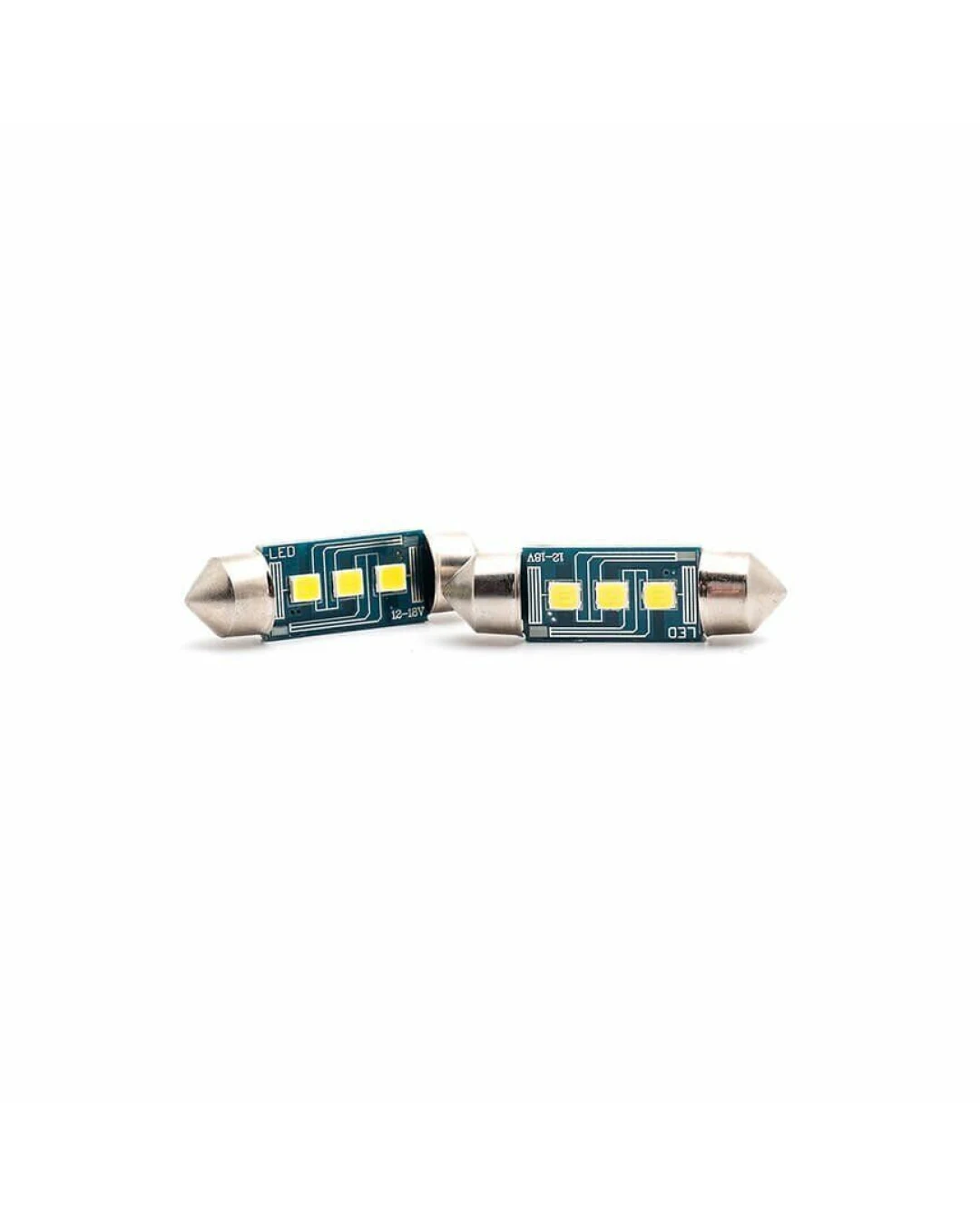 Комплект от 2 броя LED ЛЕД Диодни Крушки 3 SMD 36мм C5W 12V Бяла Светлина Canbus Error Free Без Грешки Photon