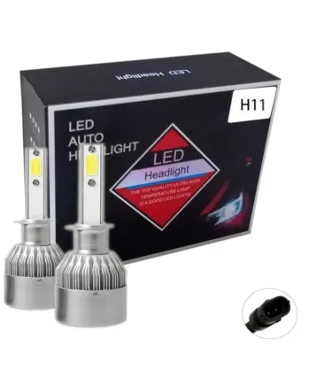 Комплект от 2 броя LED ЛЕД диодни крушки за фар халоген H11 / H8 / H9 12V 36W