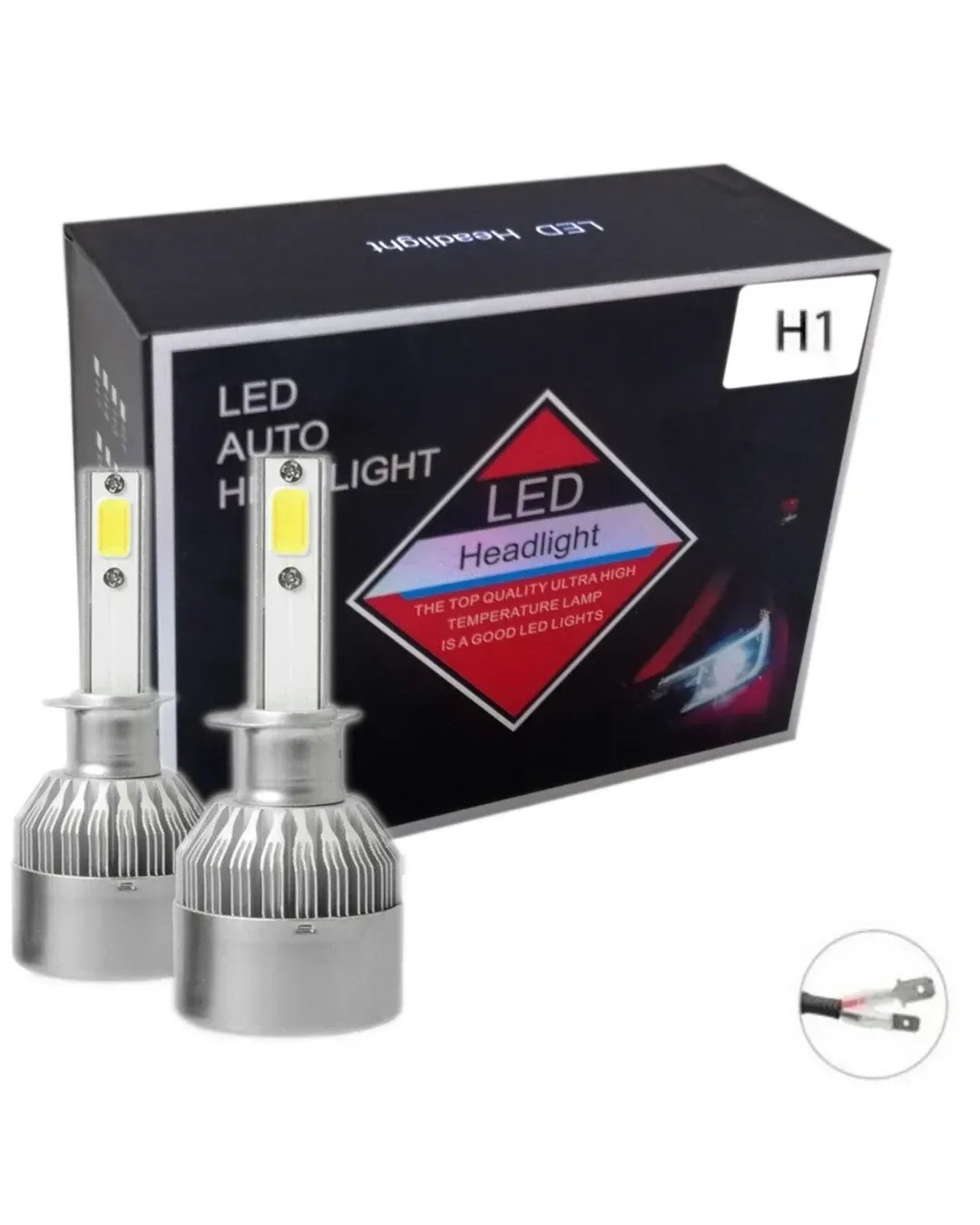 Комплект от 2 броя LED ЛЕД диодни крушки за фарове H1 36w 7600lm 12/24V
