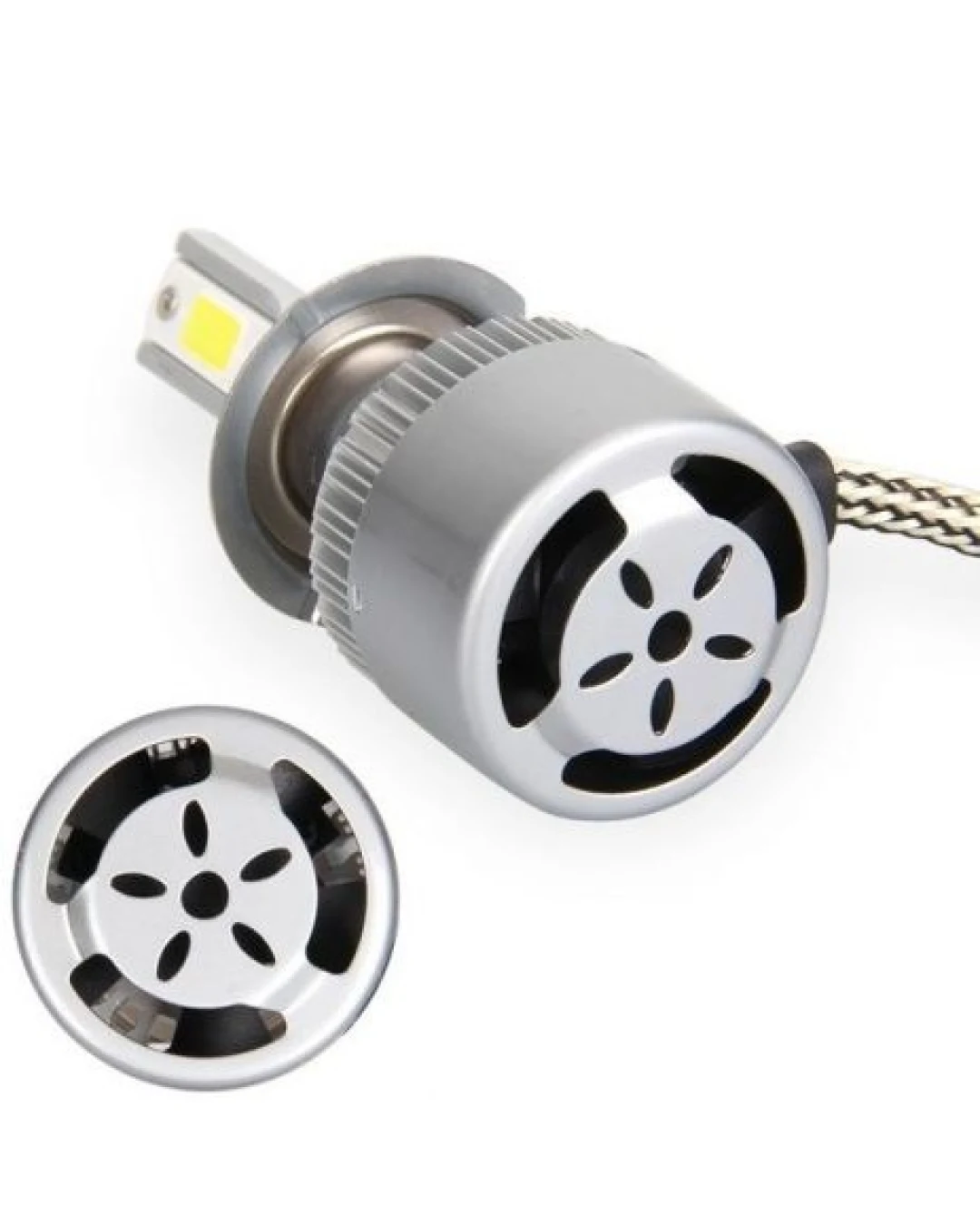 Комплект от 2 броя LED лед диодни крушки за фарове H7 Х7 36w 7600lm 12/24V