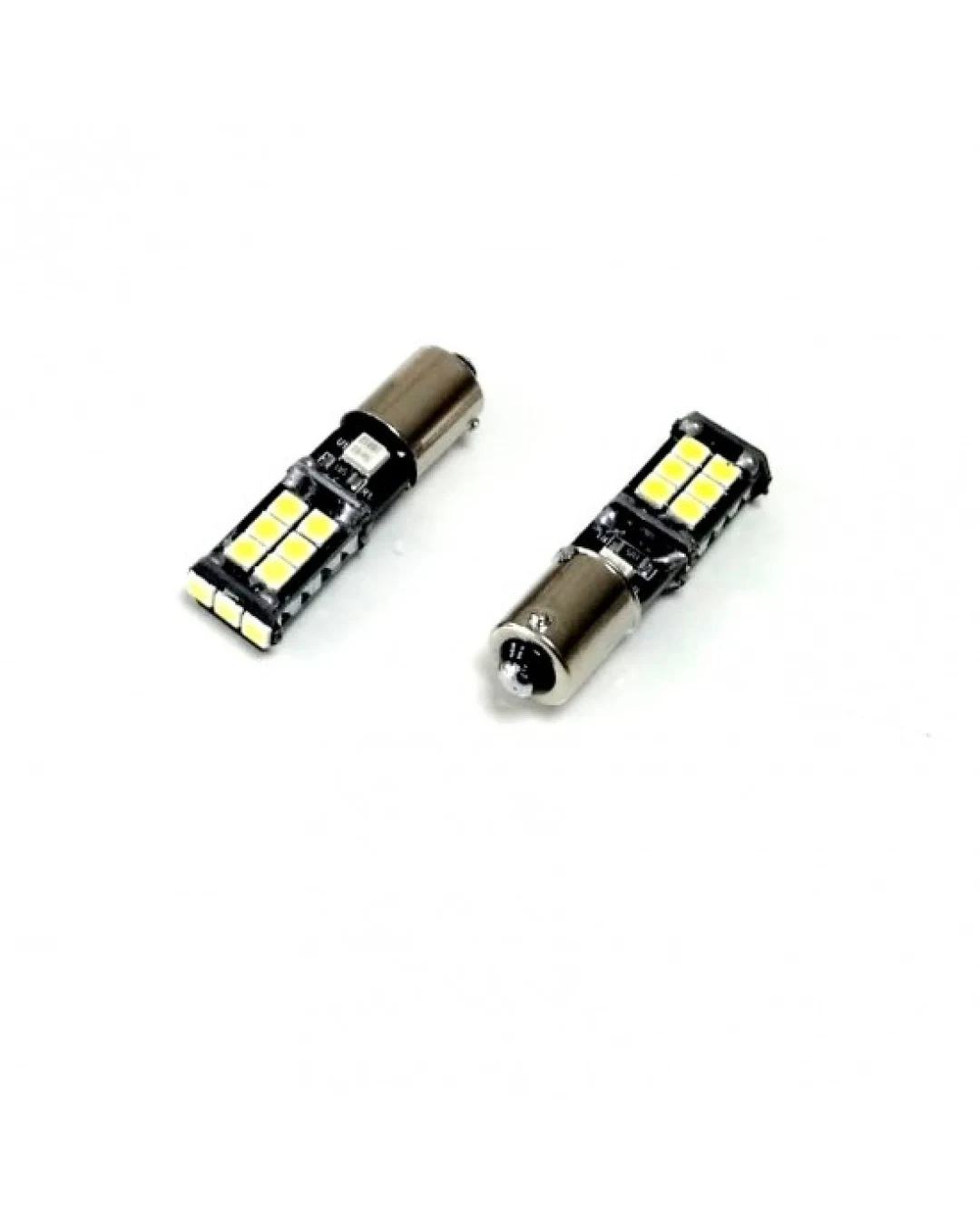 Комплект от 2 броя LED Лед Диодни Крушки За Габарит H6W BAX9S 15 SMD Canbus 12V Бяла Светлина Canbus без грешки Photon