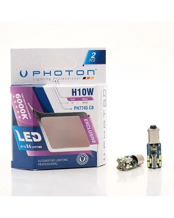 Комплект от 2 броя LED ЛЕД Крушки 24 SMD BA9S (H10W) 12V Бяла Светлина Бели 6000К Canbus без грешки EXCLUSIVE Photon