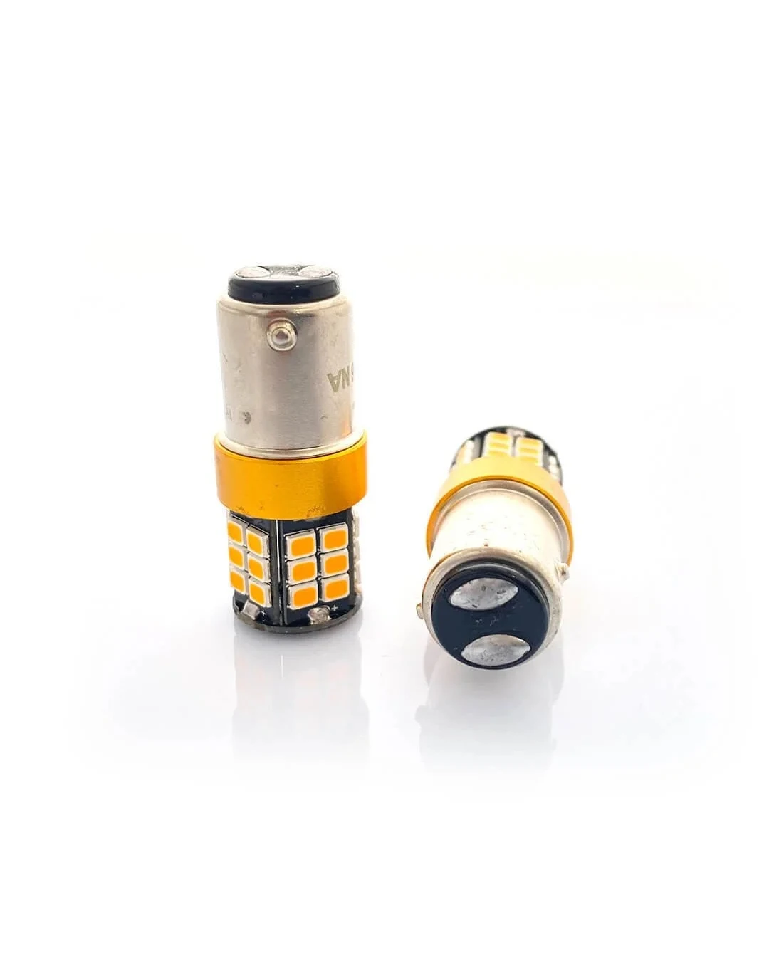 Комплект от 2 броя LED ЛЕД Крушки 36 SMD BAY15d (PY21/5W) 12V - 24V Жълта/Оранжева Светлина Жълти EXCLUSIVE Photon с 2 светлини