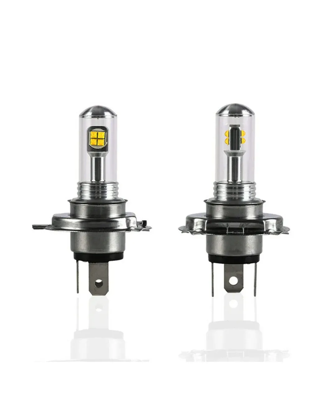 Комплект от 2 броя ЛЕД LED крушки за фарове H4 Х4 HS1 12V-24V Бели 6000k