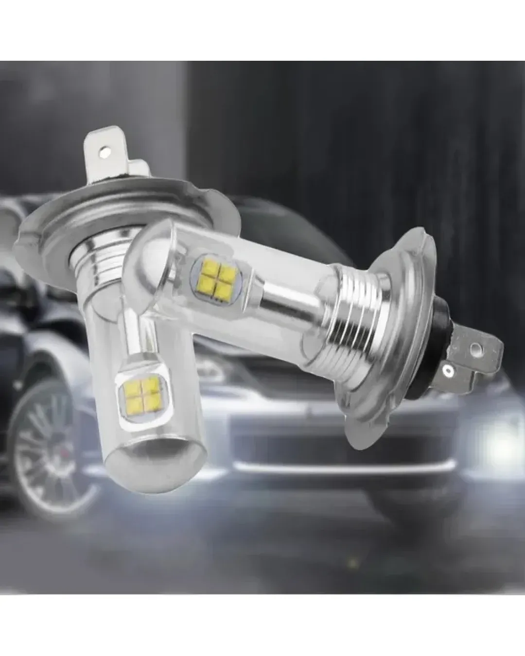 Комплект от 2 броя ЛЕД LED крушки за фарове H7 Х7 12V-24V Бели 6000k