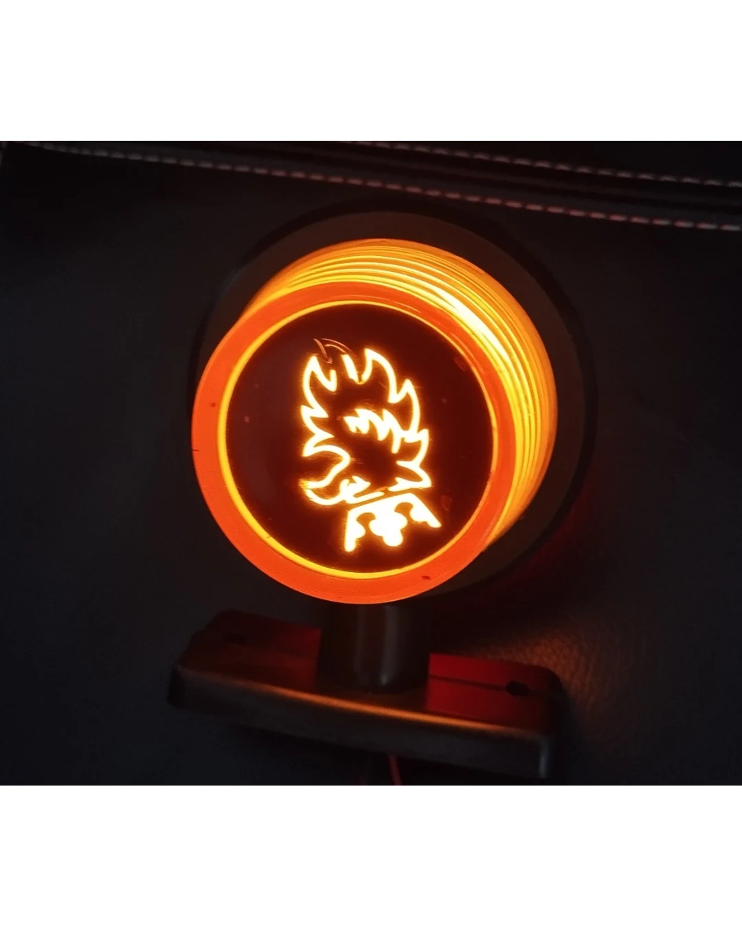 Комплект от 2 броя LED ЛЕД страничен габарит рогче 12 -24V оранжево - червено “old school” Неон Ефект с лого SCA