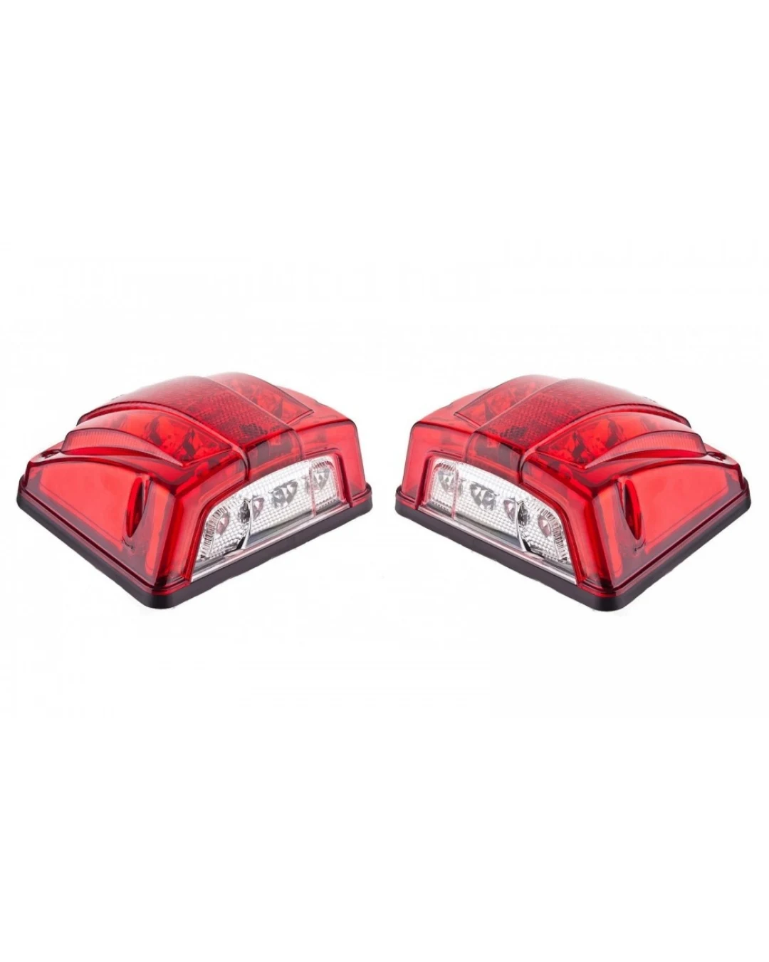 Комплект от 2 броя LED Плафон за регистрационен номер червен 12-24V за камион, ремарке, каравана, бус, трактор и др
