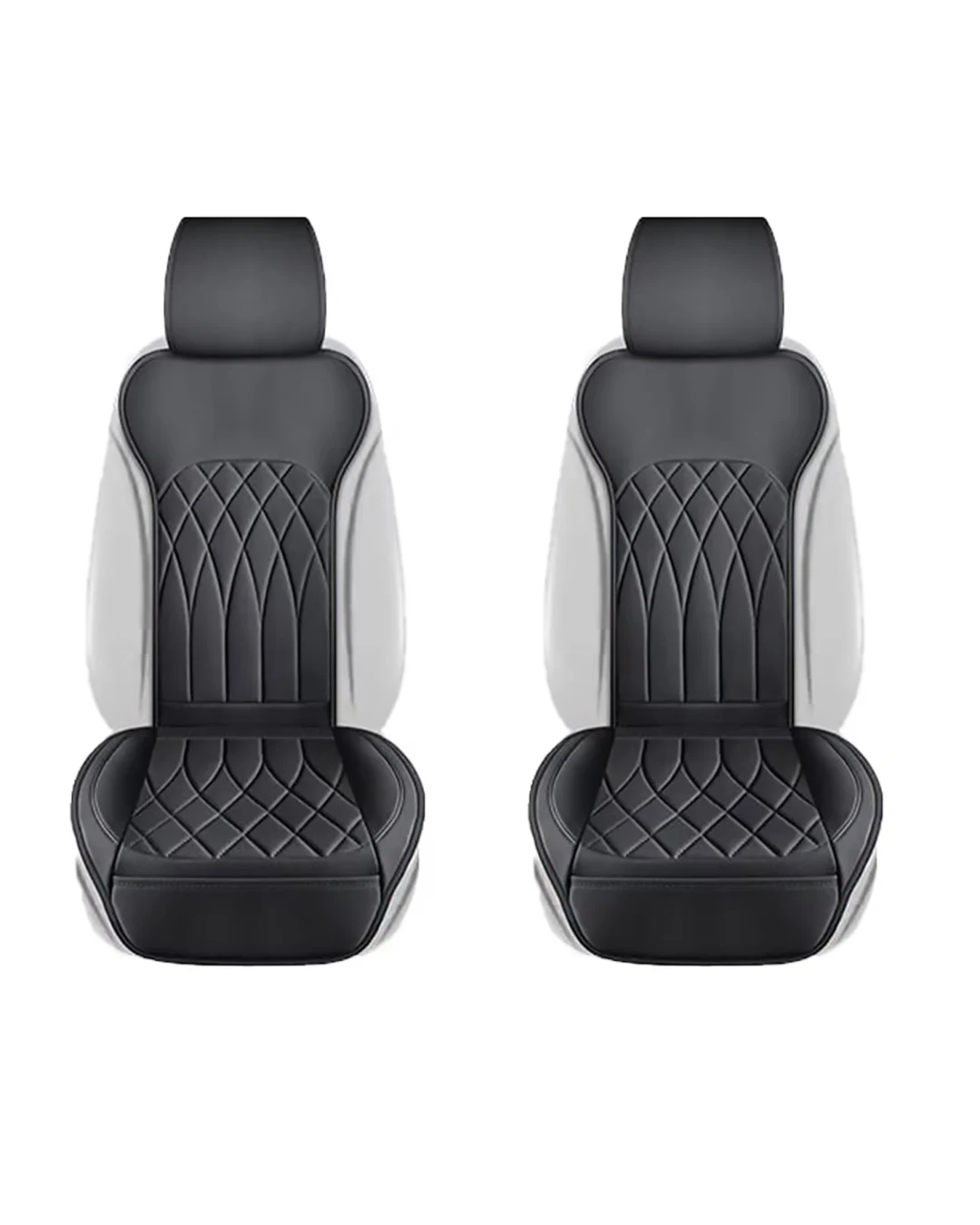 Комплект от 2 броя тапицерия, калъфи за автомобилни седалки, с джоб за съхранение и възглавници за предпазен колан, черни