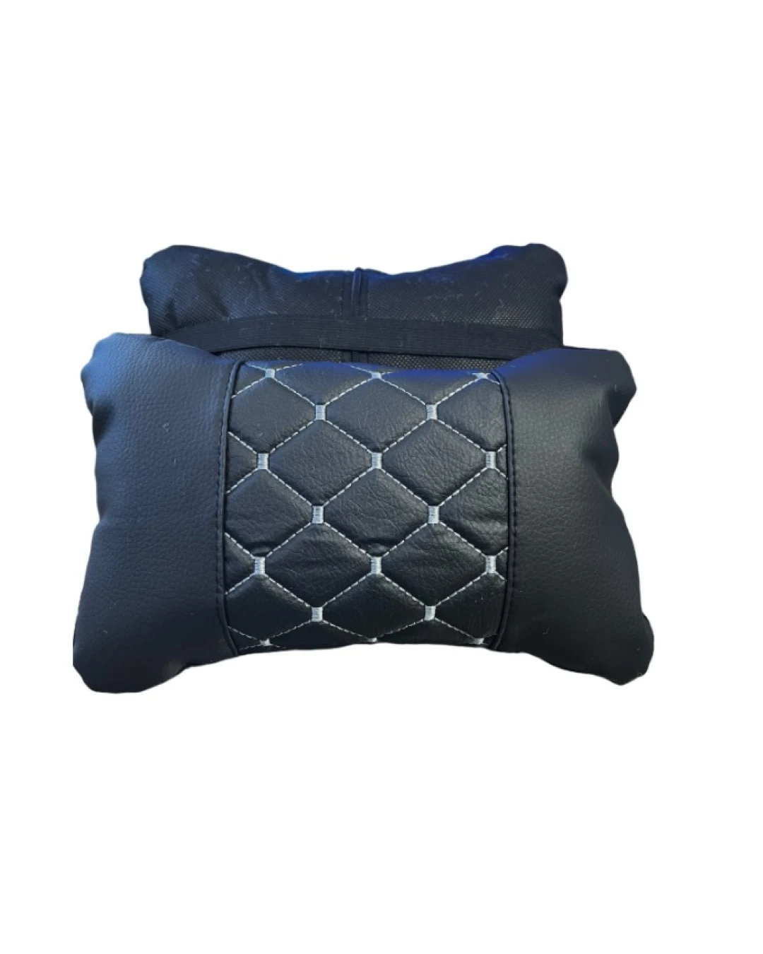 Комплект от 2 броя универсални възглавници авто възглавничка за врат за по-добър комфорт при дълъг път с автомобил черно с сив шев