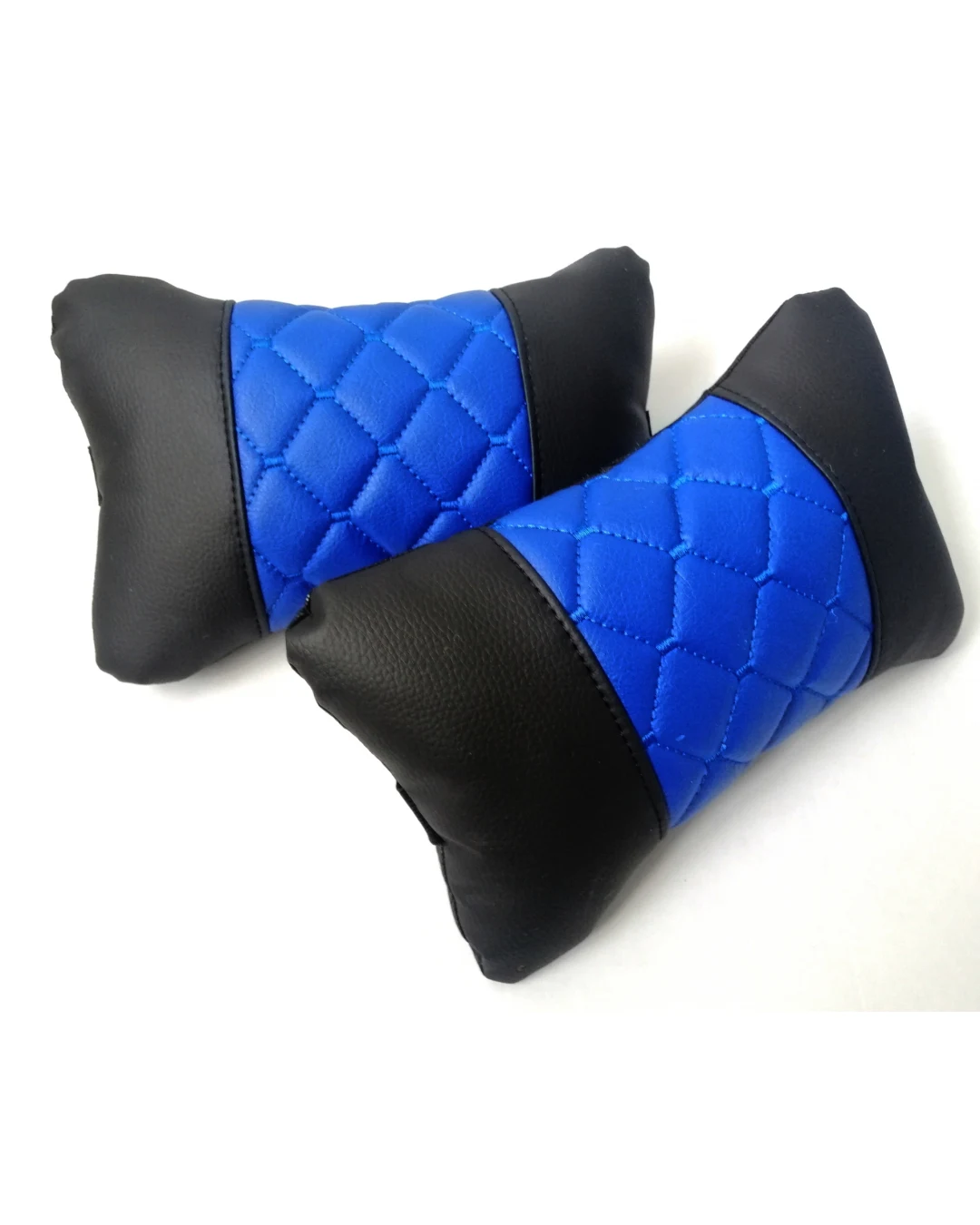 Комплект от 2 броя универсални възглавници авто възглавничка за врат за по-добър комфорт при дълъг път с автомобил синьо - черно