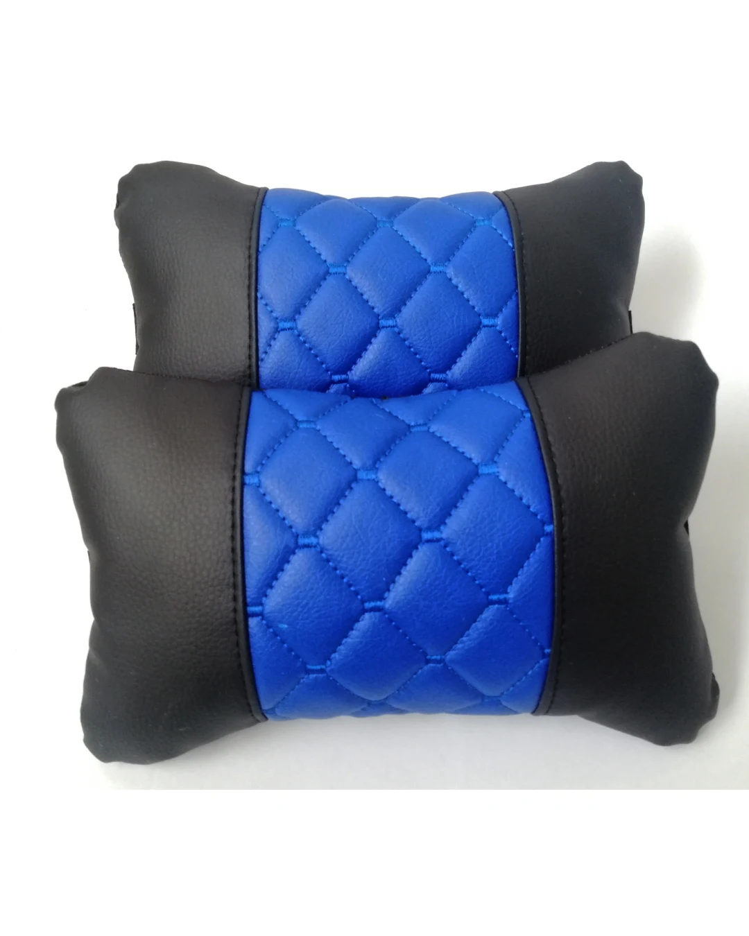 Комплект от 2 броя универсални възглавници авто възглавничка за врат за по-добър комфорт при дълъг път с автомобил синьо - черно