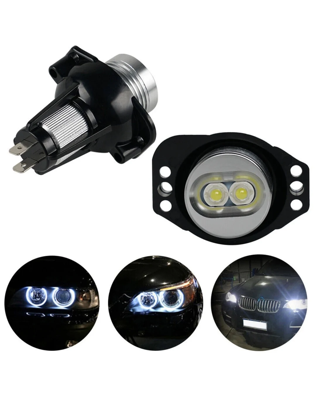 Комплект от 2 броя ярки бели LED крушки Angel Eyes ангелски очи 12V за BMW Е90 Е91 с Canbus без грешки
