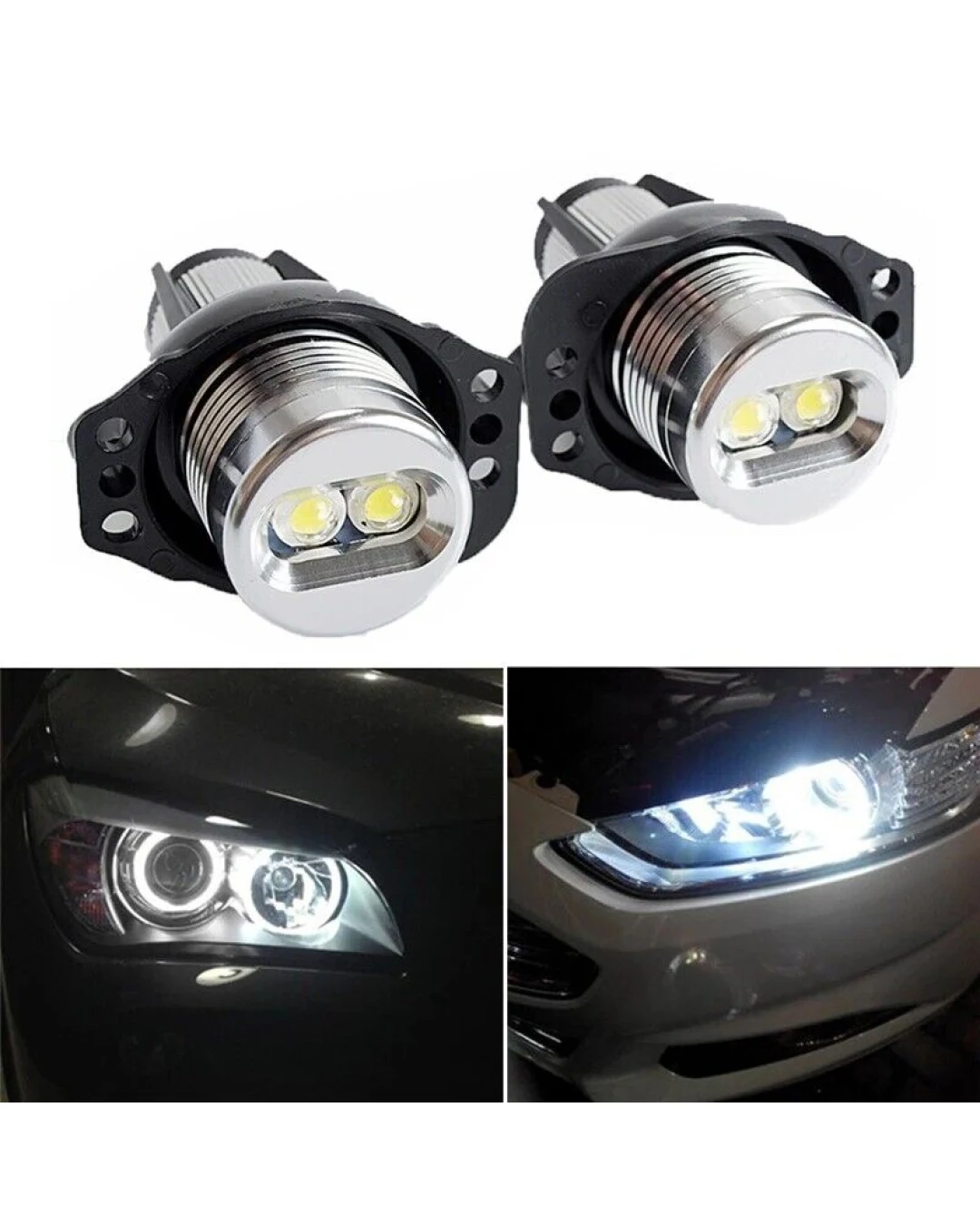 Комплект от 2 броя ярки бели LED крушки Angel Eyes ангелски очи 12V за BMW Е90 Е91 с Canbus без грешки