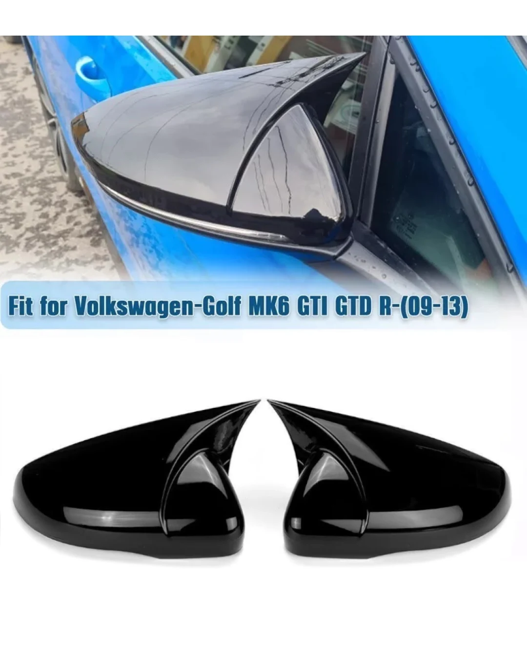 Комплект от 2бр. Batman Style капаци за странични огледала за Volkswagen VW GOLF 6 2009-2013г.