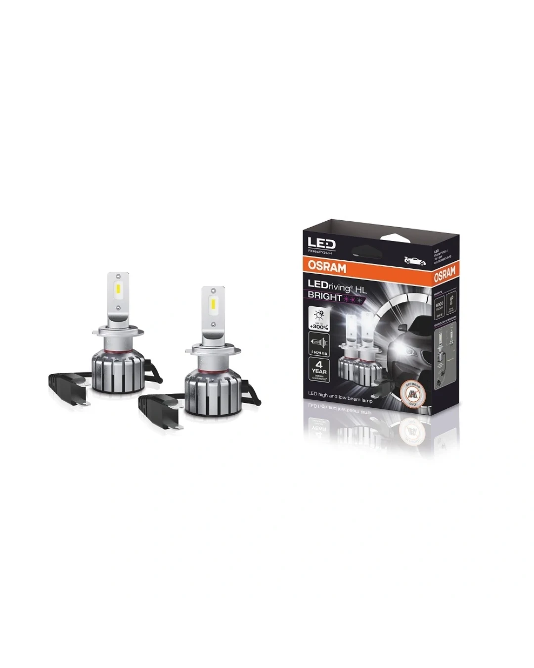 Комплект от 2бр Лед Led Диодни Крушки Osram H7 / H18 LEDriving HL BRIGHT +300% за фарове 12V