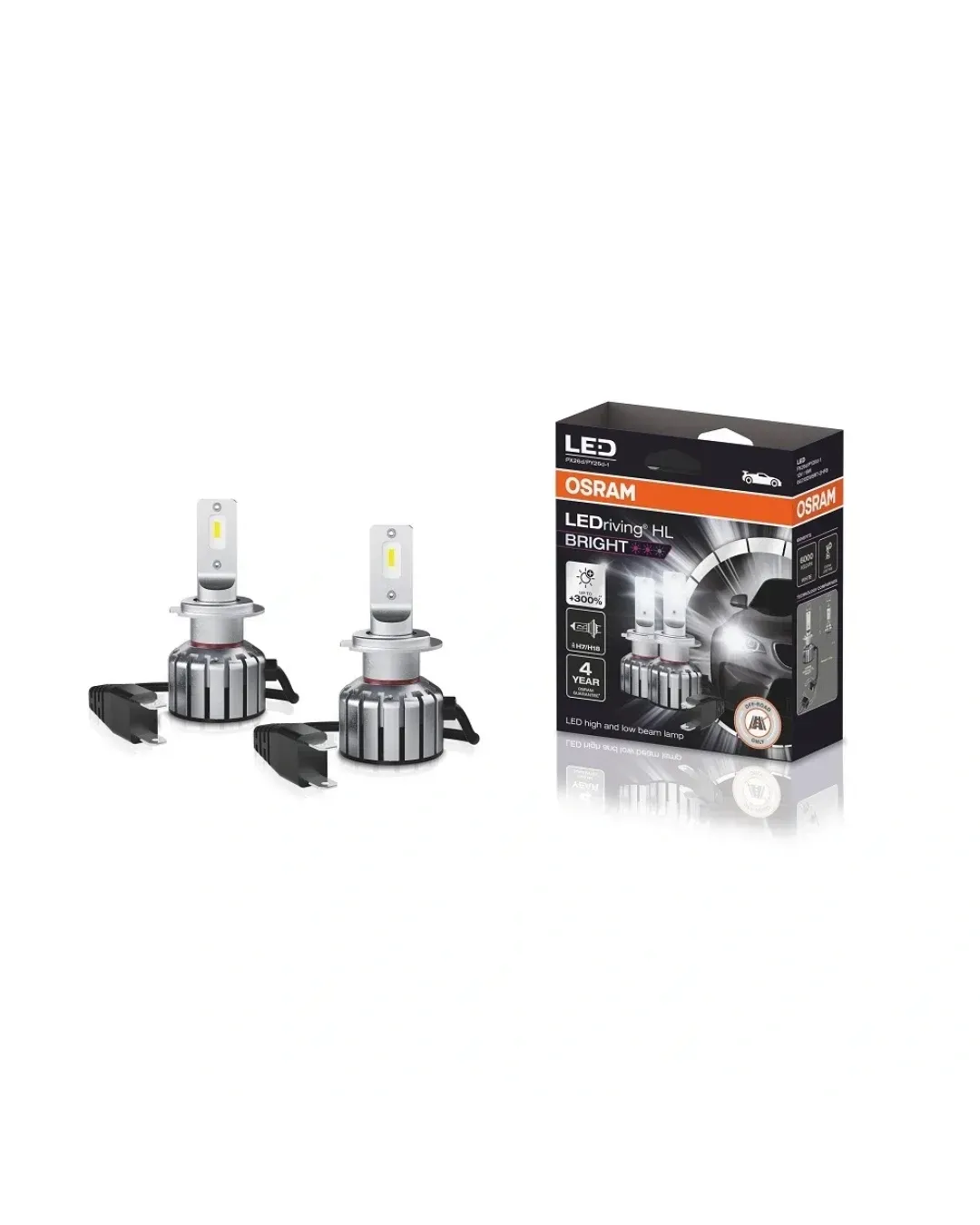 Комплект от 2бр Лед Led Диодни Крушки Osram H7 / H18 LEDriving HL BRIGHT +300% за фарове 12V