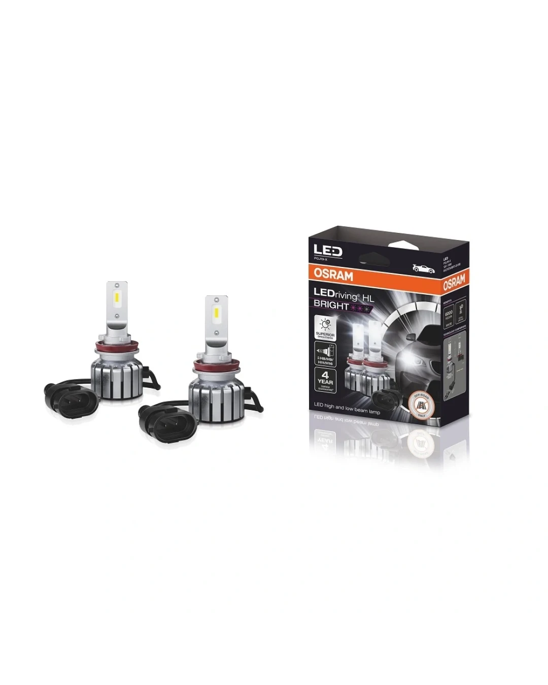 Комплект от 2бр Лед Led Диодни Крушки Osram H8/H11/H16/H9 LEDriving HL BRIGHT +300% за фарове 12V