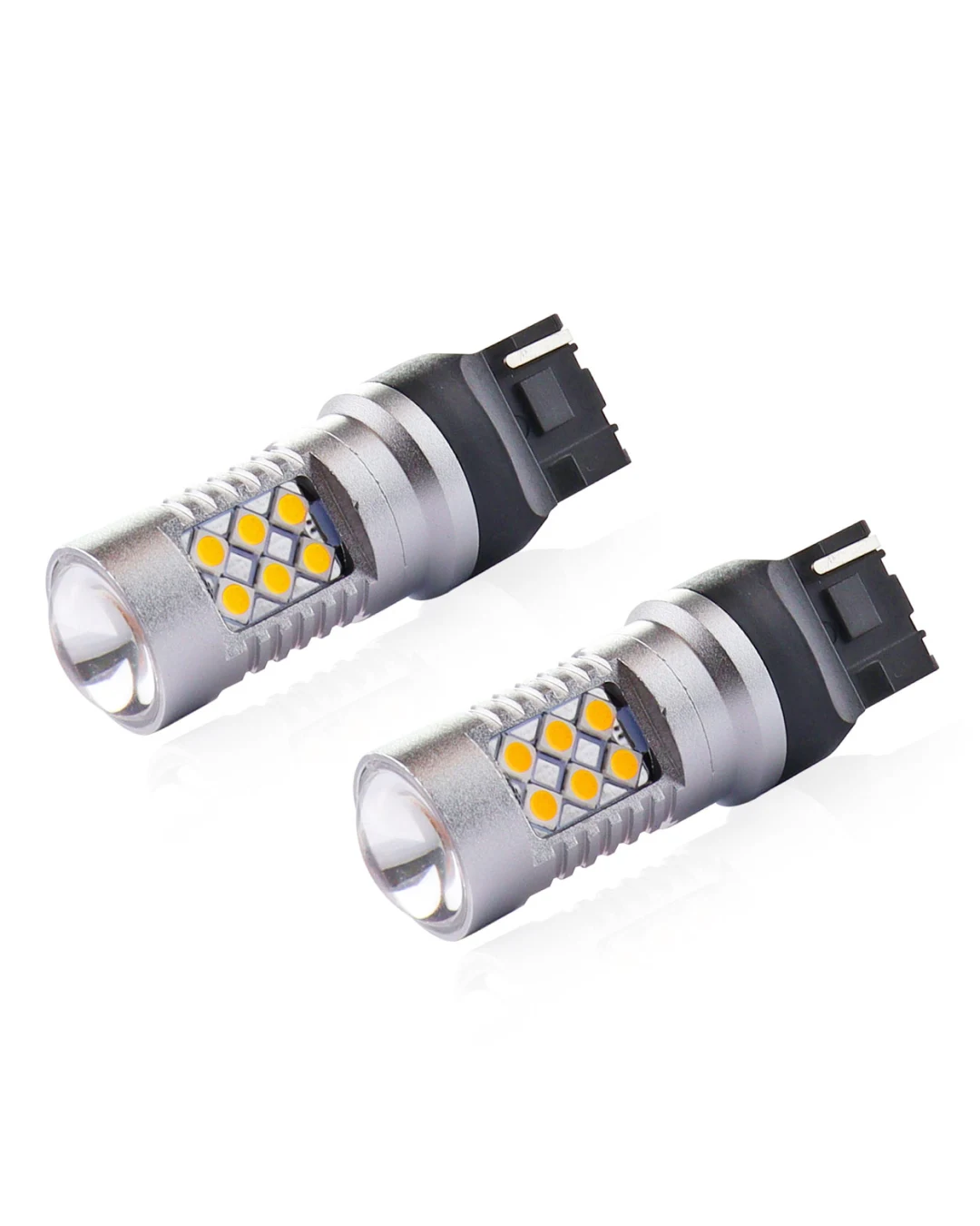 Комплект от 2бр. LED Лед Диодни крушки T20 WY21W Canbus 3030 24SMD 12V-24V оранжева светлина
