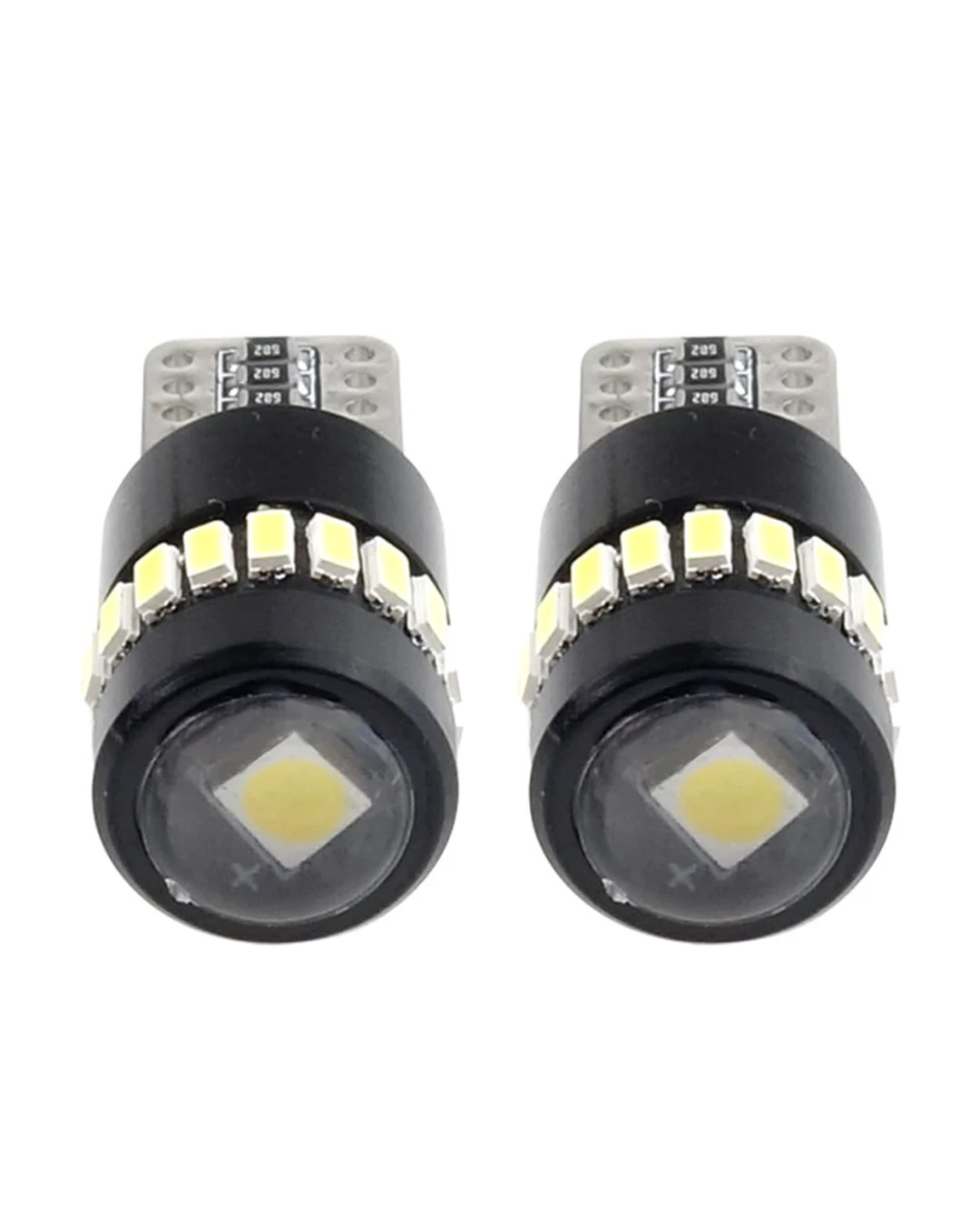 Комплект от 2бр. LED Лед Диодни крушки за габарит T10 W5W Canbus 3014+1 18SMD 12V-24V бяла светлина