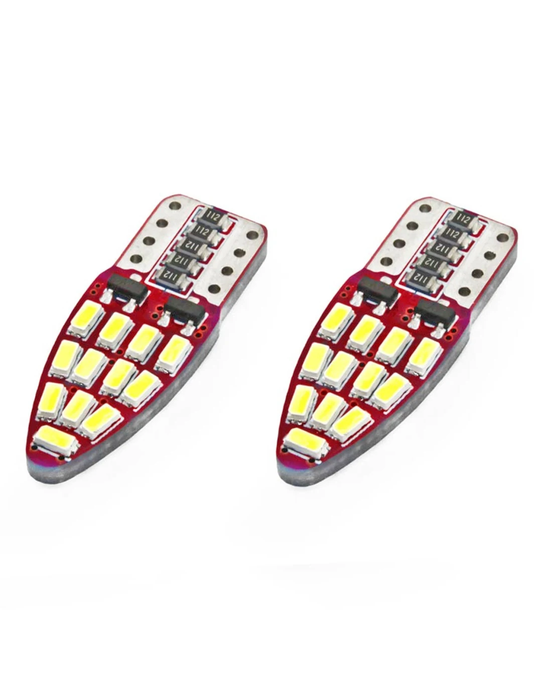 Комплект от 2бр. LED Лед Диодни Крушки За Габарит Т10 W5W Canbus 3014 24SMD 12V Бяла Светлина