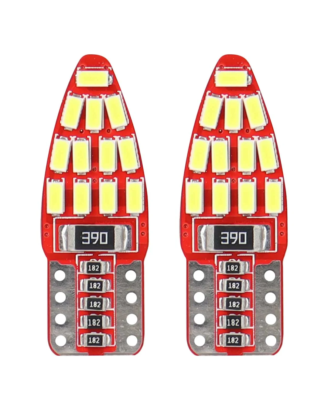 Комплект от 2бр. LED Лед Диодни Крушки За Габарит Т10 W5W Canbus 3014 24SMD 12V Бяла Светлина