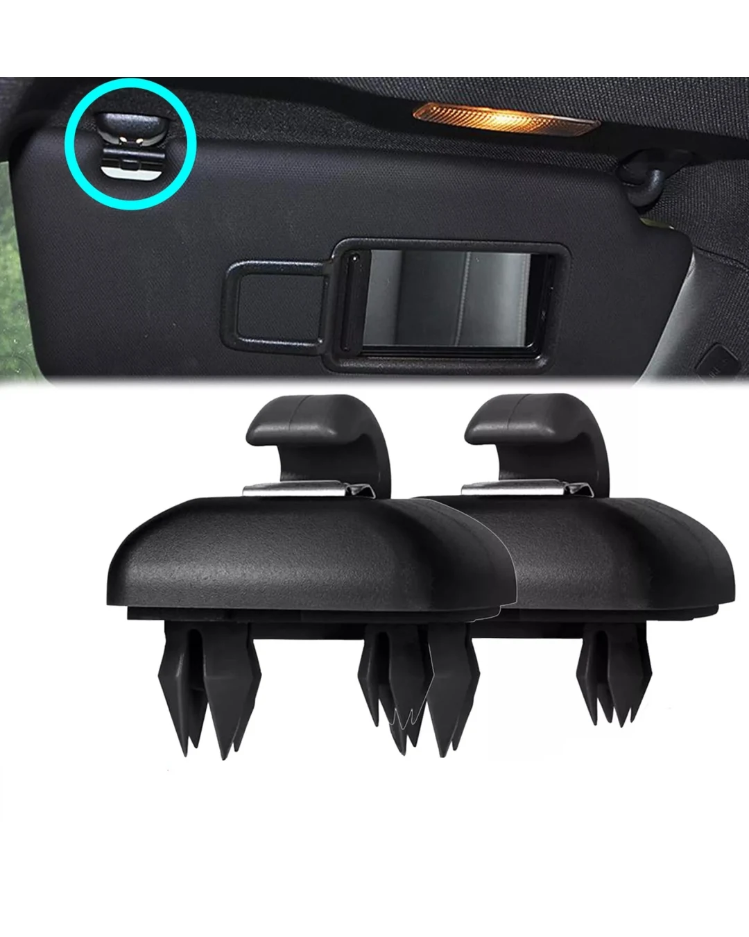 Комплект от 2бр. щипка държач за сенник за VW Audi Skoda черна