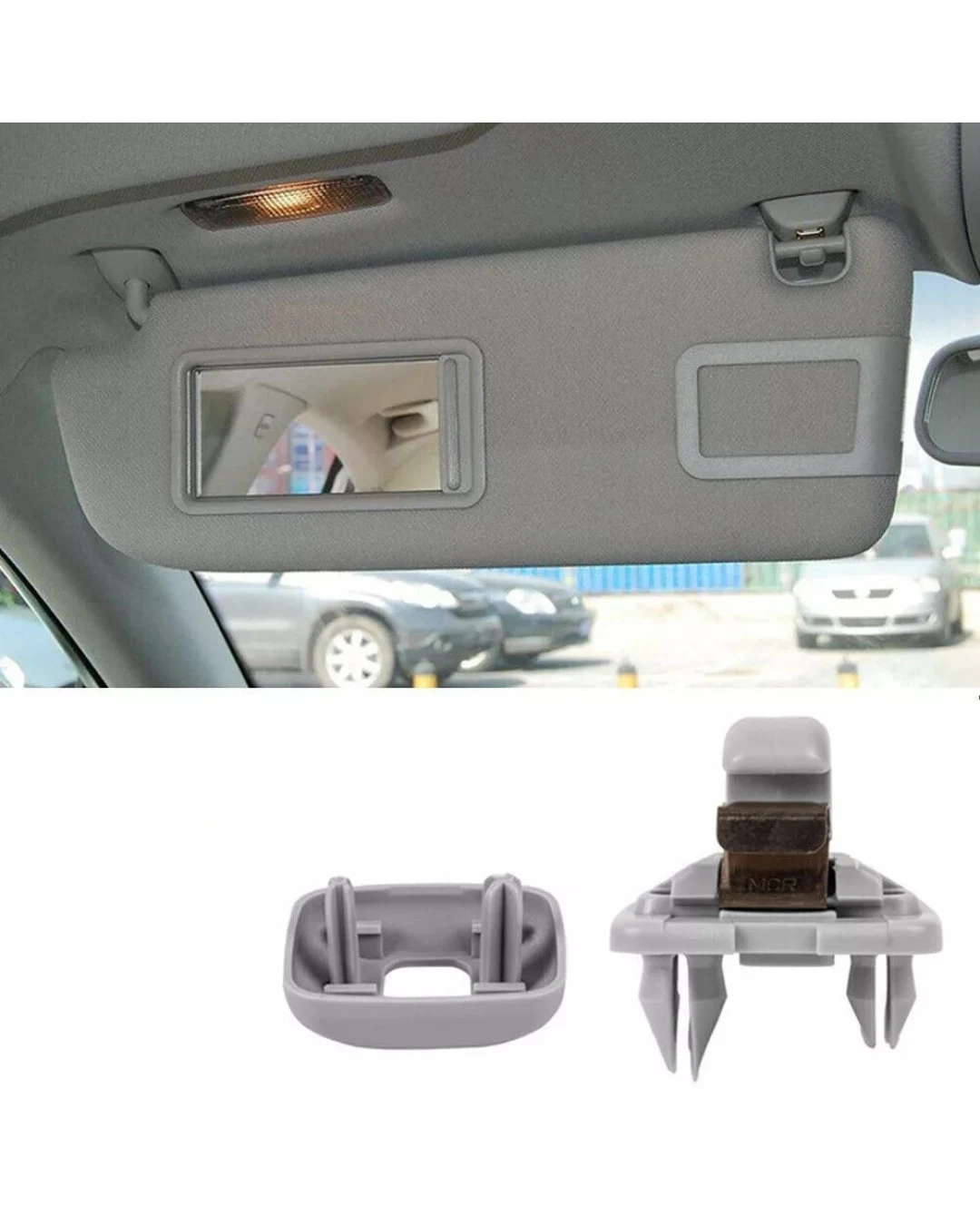 Комплект от 2бр. щипка държач за сенник за VW Audi Skoda сива
