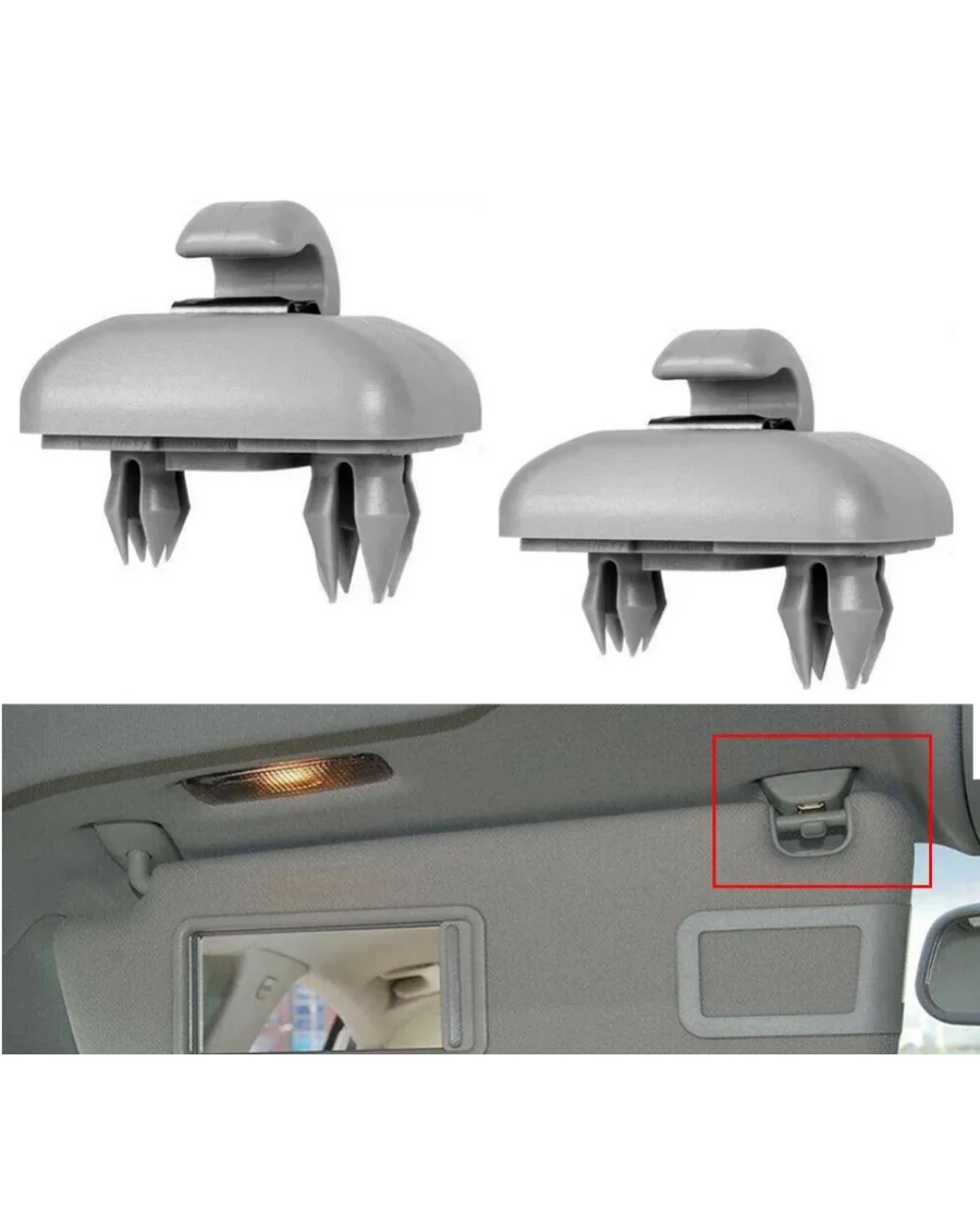 Комплект от 2бр. щипка държач за сенник за VW Audi Skoda сива