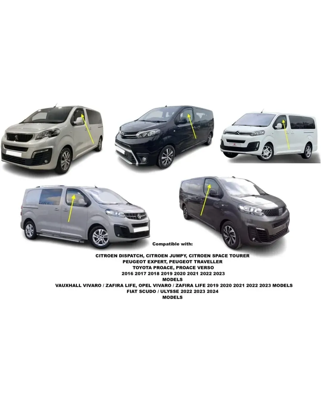 Комплект от 2бр. ветробрани за Citroen Jumpy / Peugeot Expert / Toyota ProAce / Traveller / Fiat Scudo Ulysse Opel Zafira след 2016
