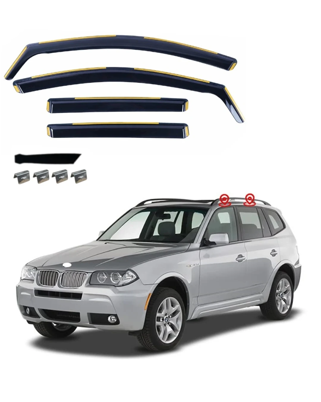 Комплект от 4бр. ветробрани за BMW X3 E83 2003 - 2010 г.